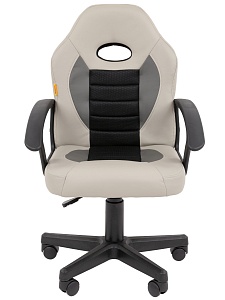 Детское компьютерное кресло CHAIRMAN KIDS 111, экокожа, серый